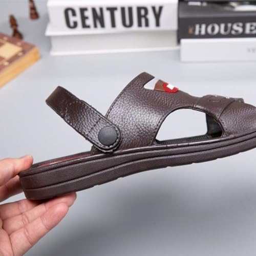 Premium Comfort Vintage Leather Flip-back Outdoor Sandals Sildes Summer Slippers For Men Soft Sole Flip Flops Indoor Footwear3