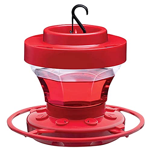 SS&LL Suspendus Mangeoires Colibris 16 Oz,Facile à Recharges Nectar,Plastique Dur Mangeoire,Mangeoires à Oiseaux Bourdonnantes pour L'extérieur avec 8 Ports d'alimentation-Rouge 22x16x16cm(9x6x6inch) Cover