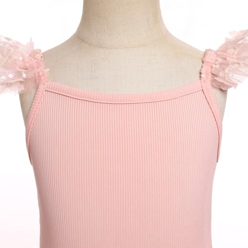 IBTOM CASTLE Toddler Girls Butterfly Dress Flutter Sleeve Princess Tulle Tutu Dress Fairy Birthday Party Summer Sundress4