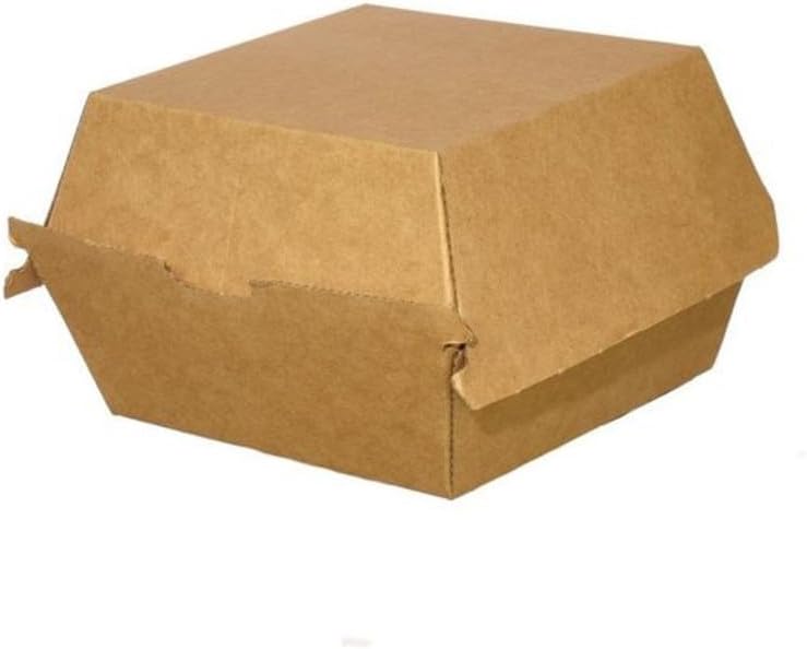 ecoway 10 Pack Paper Food Trays, 4 Corner Pop Up Kraft Food Containers, Clamshell Food Containers for Party, Disposable Foldable Brown Fast Food Holders for Stadium, Theater, Nacho, Snack