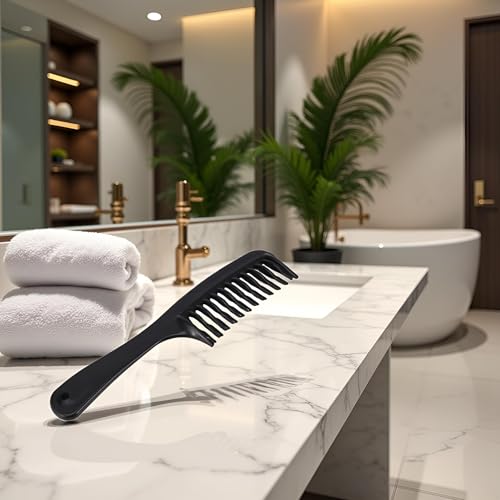 Peine desenredante negro para cabello rizado y largo miniatura 2