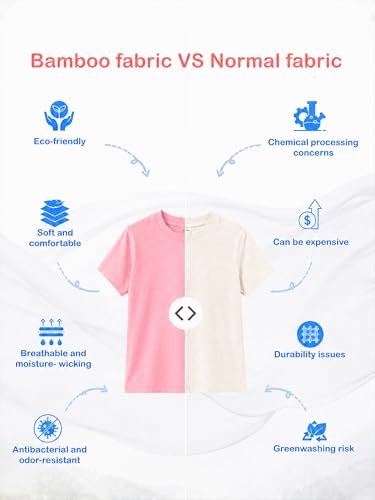 Image of Kidbea Bamboo Kids T-Shirt Ultra-Soft Premium Half Sleeve Graphic Tee for Girls, Casual Summer Wear for Toddlers & Kids