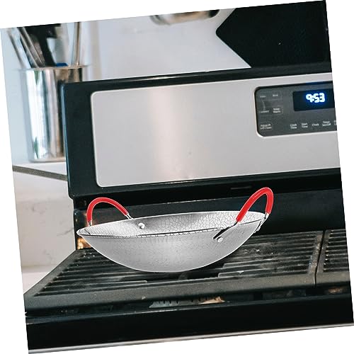 Wok de acero inoxidable con doble asa para cocinar miniatura 3