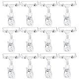 TINSKY 50PCS Clear Sign Clips Holders, Merchandise Sign Clip Rotatable Price Display Rack Acrylic Sign Holder Clip Double Sided Sale Signs Holders for Retail Rack, Baskets or Cards