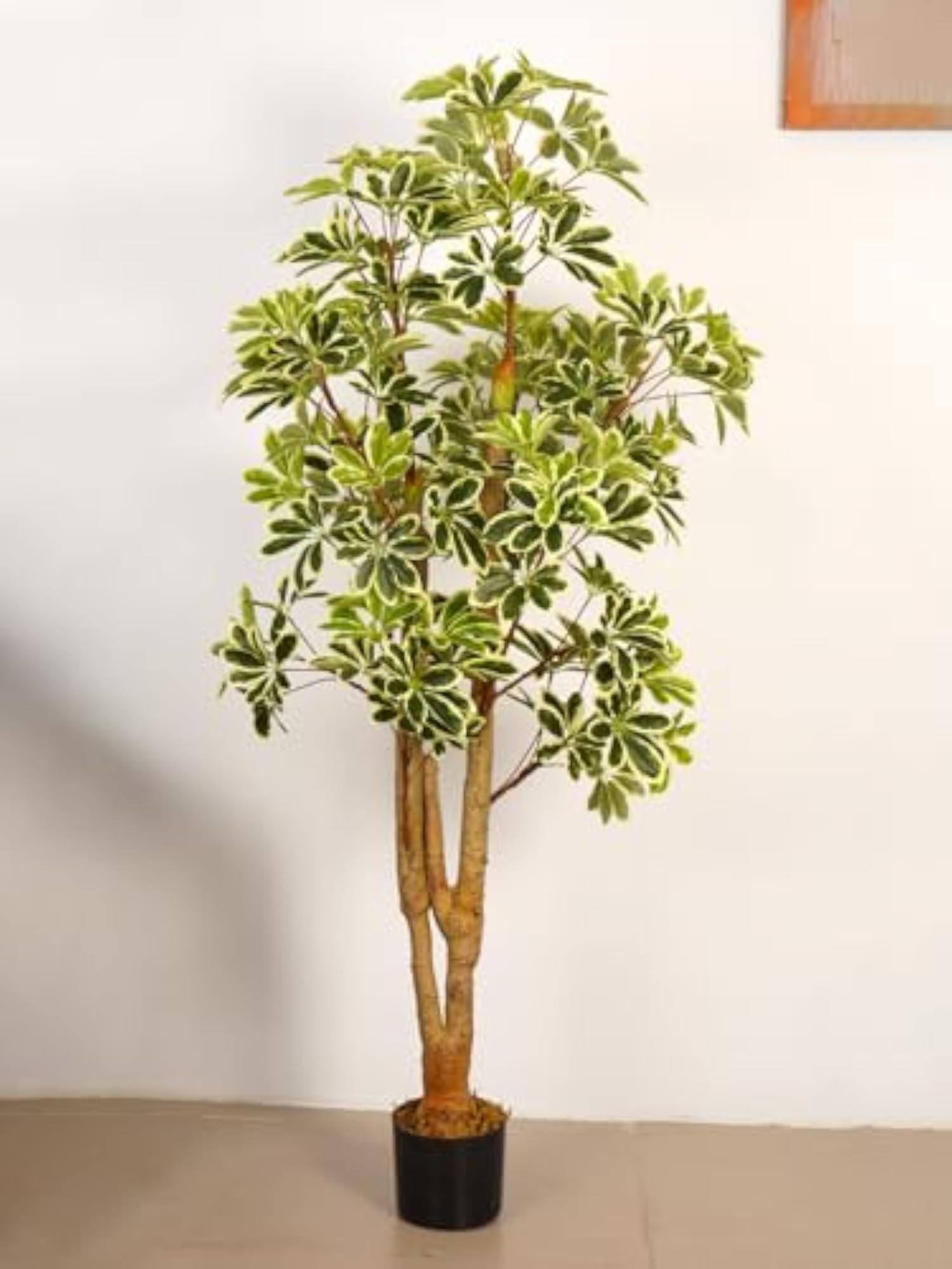 6Ft Artificial Umbrella Schefflera Tree in Pot