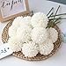 Homyu Artificial Flowers Chrysanthemum Ball Flowers Bouquet 10pcs Present for Important People Glorious Moral for Home Office Coffee House Parties and Wedding(Milk White)