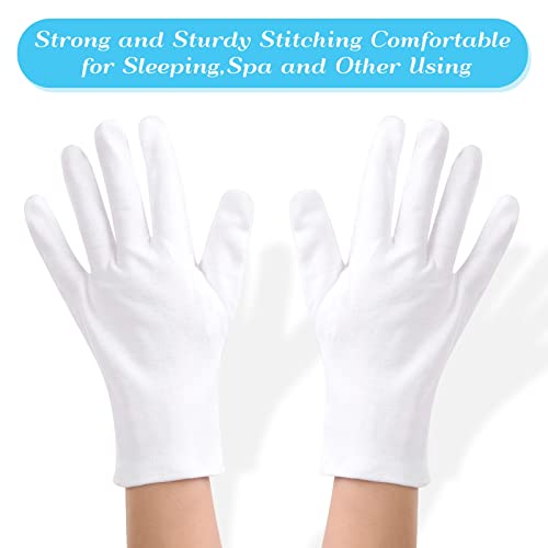 Paxcoo 6 Pairs Xl White Cotton Gloves For Dry Hand Moisturizing Cosmetic Eczema Hand Spa And Coin Jewelry Inspection #TOP4
