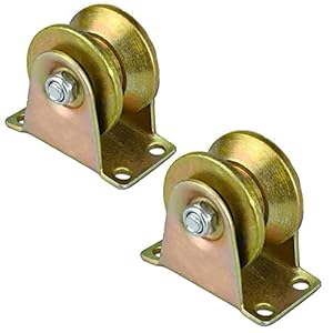 Ruota in Acciaio per Scanalatura, 2 Pezzi Scorrevole Cancello Ruote, Acciaio Rullo del Cancello Scorrevole, Ferramenta per Porta Scorrevole, Adatto per Cancelli Scorrevoli, Macchinari Industriali