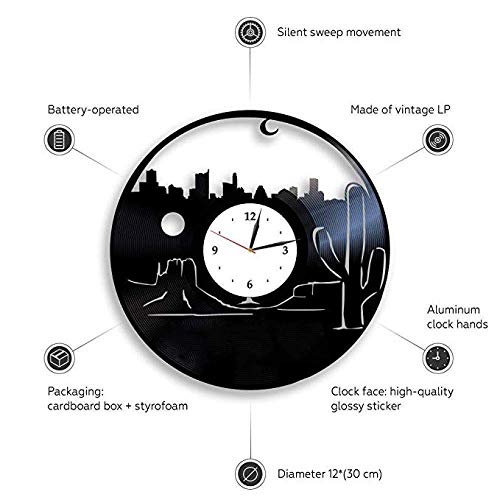 John Lennon Die Beatles Art Horloge murale en vinyle avec éclairage LED - Les Beatles, Paul McCartney, John Lennon, RIngo Starr, George Harrison John Lennon Die Beatles Art Horloge murale en vinyle avec éclairage LED – Image 5
