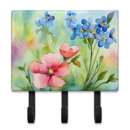 Caroline's Treasures Alaska Forget-me-nots Ceramic Triple Wall Hook