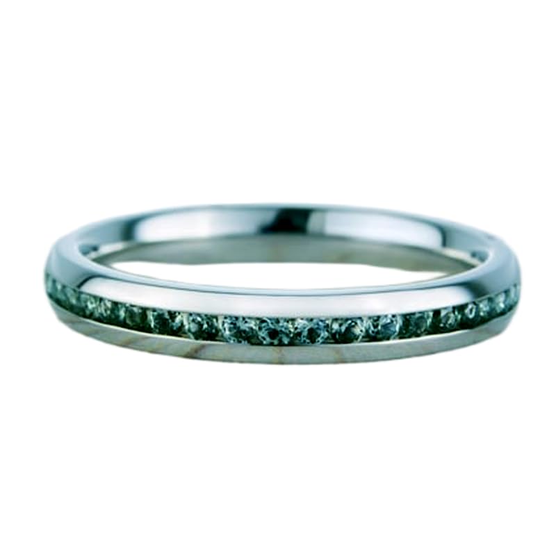 Bague éternité saphir vert et argent 925 pour illuminer vos tenues de soirée