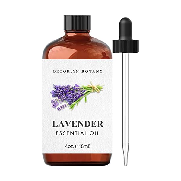Brooklyn Botany Lavender Essential Oil - Huge 4 Fl Oz - 100% Pure and Natural - Premium Grade with Dropper - for Aromatherapy and Diffuser