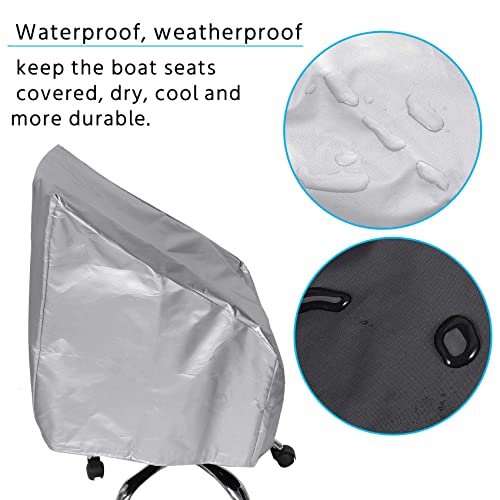 Dellx 2 Pack Boat Cover, Outdoor Waterproof Pontoon Captain Boat Bench Chair Cover, Chair Protective Covers - Image 7