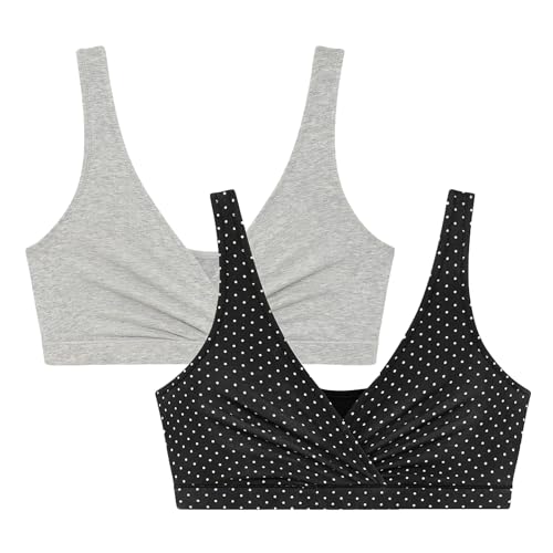 Image of Motherhood Maternity Women's Soft Cotton Spandex Wrap Front Maternity & Nursing Sleep Bralette Bra S-3x