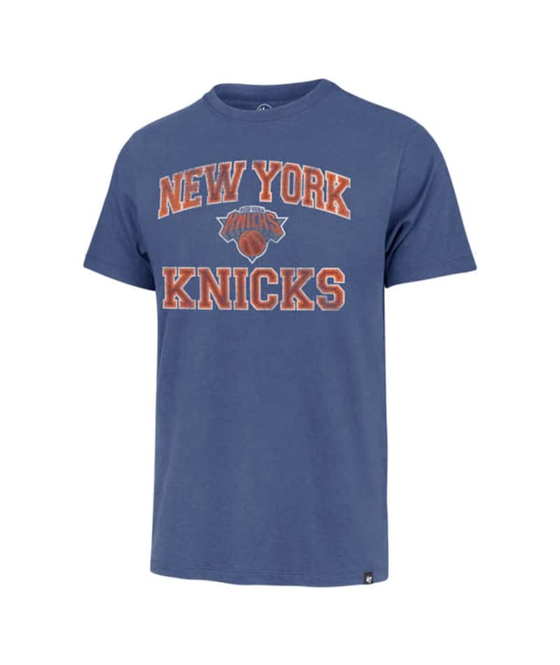 '47 New York Knicks Mens Womens Union Arch Franklin Tee Adult Cadet Blue T-Shirt