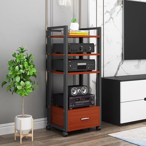 XingLi Home Stereo Rack System, AV Media Stand, for Audio Video Components, Stereo Equipment, Gaming Consoles, Streaming Devices, 4 Colors(Size:B)