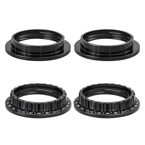 Lamp Shade Rings 4 PCS Light Socket Shade Rings 2 Sizes E26 Light Socket Collar Ring Threaded Reducers for Hanging Lamp Holders