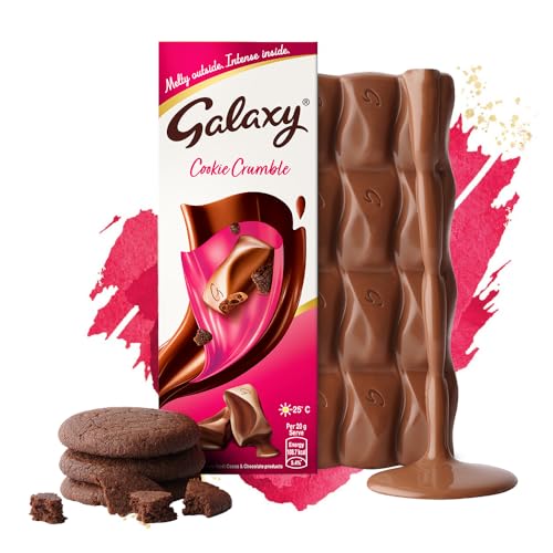 Image of Galaxy Cookie Crumble Chocolate Bar | Rich, Creamy & Crunchy | Loaded With Cookie Crumbles | 50g |Pack of 8