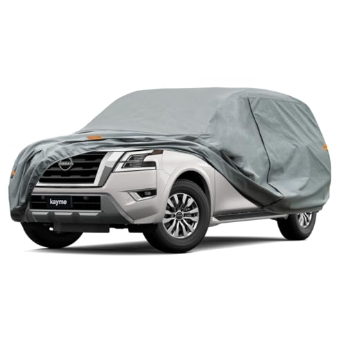 Image of Kayme Heavy Duty SUV Car Cover Custom Fit Nissan Armada Waterproof All Weather for Automobiles, Full Exterior Covers Sun Rain UV Protection.（Deliver About 3-10 Days）