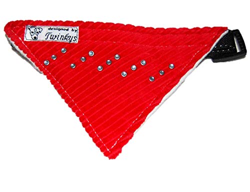 twinkys Dog Style fazzoletto da collo/collare M Tessuto Cord con strass