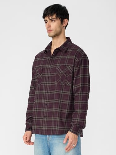 Image of The Souled Store Plaid: Autumn Men and Boys Long Sleeves Collared Neck Button Front Cotton Relaxed Shirts