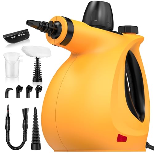 Handheld Pressurized Multi-Surface Steam Cleaner, Ease of Cleaning 100% Chemical-Free Steam Cleaner for Home with 11pcs Accessories, Portable Steamer for Deep Cleaning Tile, Grout, Window, Couch,Car