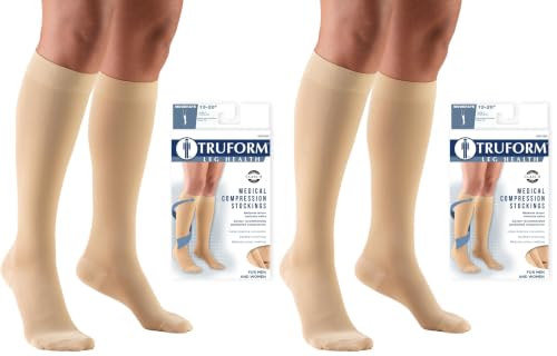 Image of Truform 15-20 mmHg Compression Stockings, Men & Women Medical Closed Toe