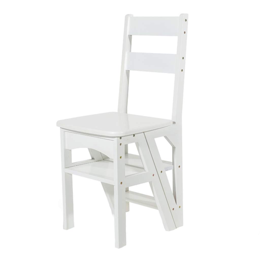 Chaise d'échelle blanche multifonction pour optimiser le rangement de votre bibliothèque