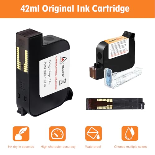 Image of 42 ml Quick-Dry Solvent Ink Cartridge for SH1, Black, 0.5 Inch | Original Replacement Cartridge for SH1 Handheld Inkjet Printer with Fast-Drying Solvent-Based Black Ink