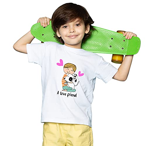 Image of Boys Regular Fit Cotton Tshirt Printed Tshirt for Friendship Day Tshirt for Friends