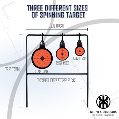 KNINE OUTDOORS Hunting Shooting Taget Airgun Spinner Target, Rated for .22 Rimfire Rifles and .22 Handguns