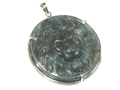 Pendentif labradorite lion argent 925 éveillez votre force intérieure