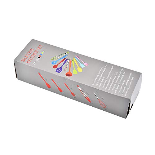 Aibecy Conjunto de utensílios de cozinha de silicone 10 peças resistentes ao calor antiaderente colh