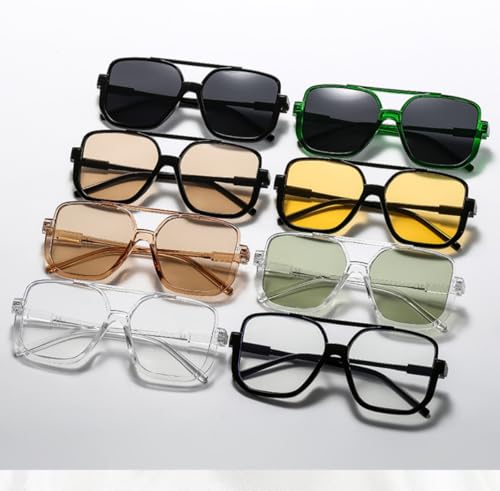 4 Pieces Retro Oversized Aviator Sunglasses for Women Men Square Semi Rimless 70s Vintage Aviator Sun Glasses 5