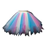 ChicWind Womens Pink Yellow Blue Puffy Tutu Layered Tulle Petticoat Skirt for Party