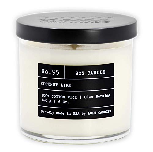 Coconut Lime | Luxury Scented Soy Candle | Hand Poured in The USA | Highly Scented & Long Lasting - 6 Oz. w/lid - Small