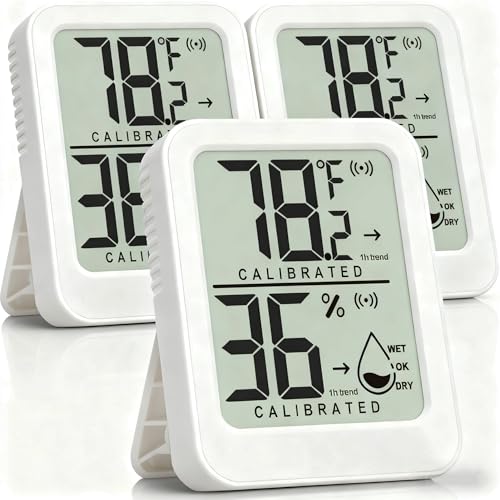 Image of AyayaBoss 3 Pack Room Thermometer Indoor Hygrometer for Home, Digital Sensor Mini Humidity Gauge Meter, Temperature Humidity Monitor for Bedroom, Pet, Plant - Battery Included