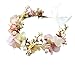 Pearl Flower Crown Floral Garland Headband Flower Halo Headpiece Hair Wreath Boho Wedding Photos Pink by LLinfflr