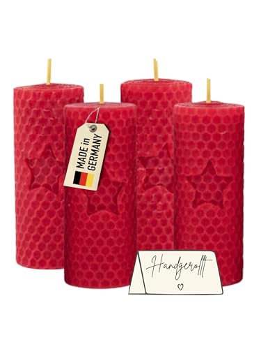 Wachsmann Stumpenkerzen Osterkerzen, 4er-Set, 100% Bienenwachs,...