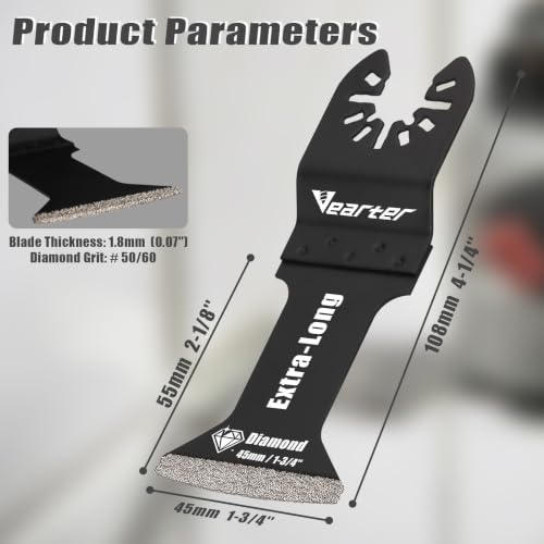 Vearter Extra Long Diamond Oscillating Blade