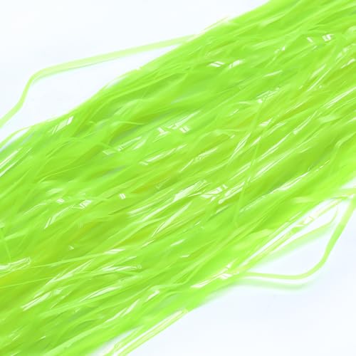 Image of Glow in The Dark Tinsel Curtains 2 Pack - 3.3x6.6ft UV Reactive Fluorescent Party Backdrop for Neon, Birthday, Pride Decorations, Pre-Taped, Lightweight Waterproof (Green)