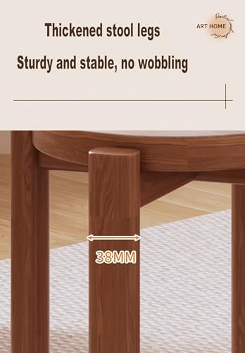 Taburetes redondos de madera maciza portátiles para estancias pequeñas 5