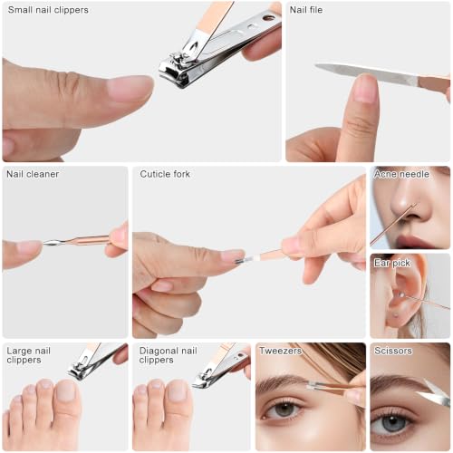 Image of Christmas Stocking Stuffers for Women Nail Clippers Manicure Kit Care Tools