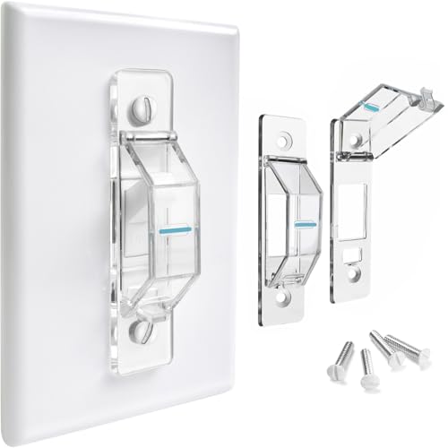 2 Pack Light Switch Cover Guard,Wall Light Switch Lock With Glow In The Dark Effect, Child Proof Wall Switch Cover Keeps Lights or Switches from Being Accidentally Turned ON or OFF ?Clear)