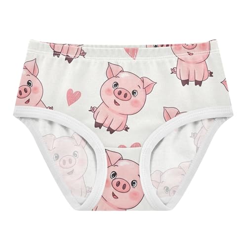 Fun Girls Underwear Toddlers 2t Cotton Girl Panties Cute Cute Cartoon Pink Piglets Beige Undies Kids Briefs
