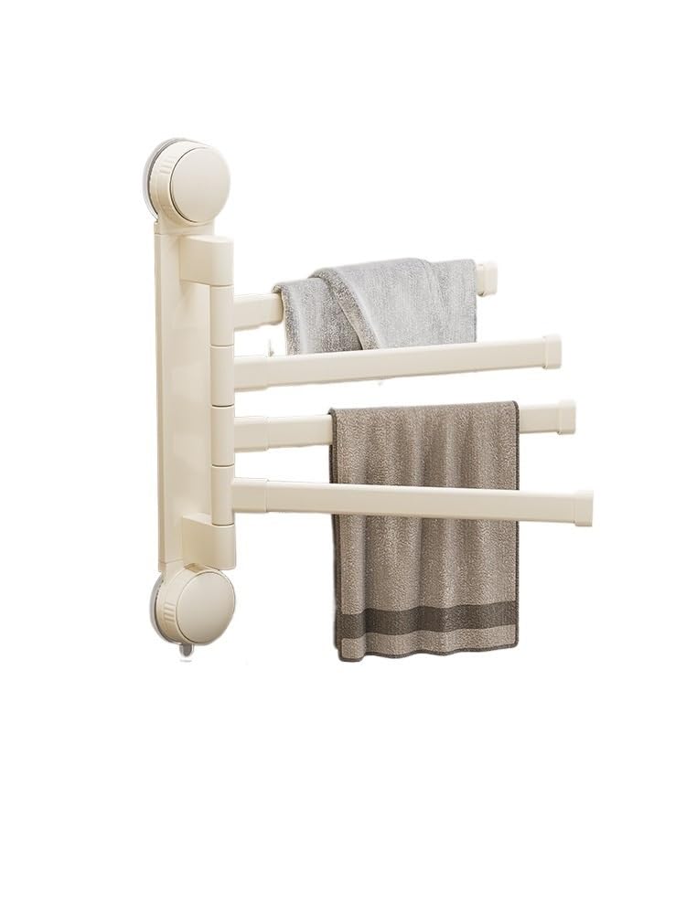 YAOHY Wall Mounted Clothing Rack for Hanging Clothes, Suction-cup Type Drying Rack, Hidden Space Saver Garment Racks for Indoor Outdoor Bathroom Balcony(White,5 strokes)