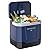GarveeTech 35 Quart (33 L) Electric Cooler & Warmer, Portable Car Refrigerator With Automatic Locking Handle, 12V Car Cooler for Vehicle & Trucks, 110V AC Home Power Cord, Plug In Coolers, Blue