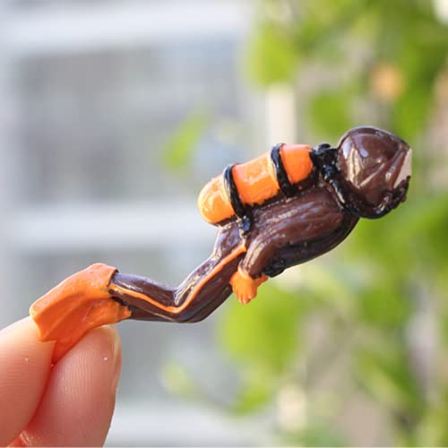 Moondkist 10 Pcs Miniature Underwater Sea Explorer Divers Figurines Set, Resin Ocean Scene Model Toy Fish Tank Ornament With Coral, Treasure Chest, Scuba Diver Figurines, Transparent Support Column #TOP5