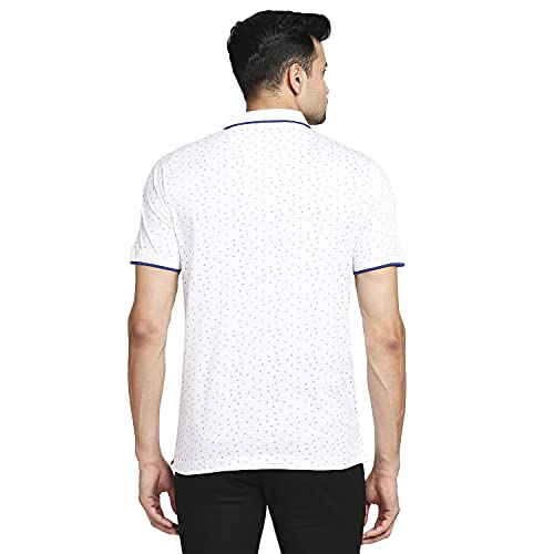 Image of Colorplus Men's Pure Cotton Print Pattern Tailored Fit Polo Neck Half Sleeve Casual T-Shirt