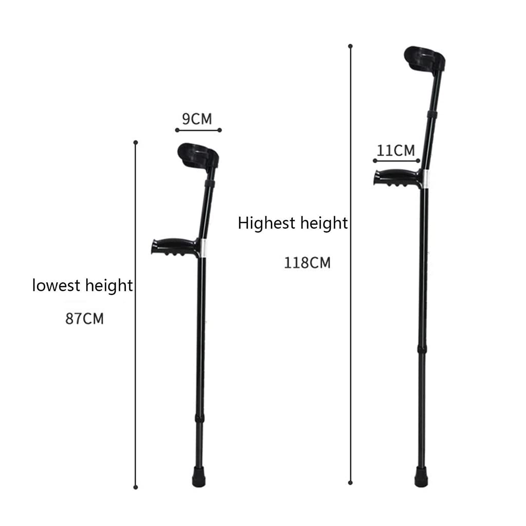 Muletas Altura Ajustable Bastones De Aluminio Confort Diseño Ergonómico Bastones para Adultos Mujeres Hombres/Negro